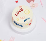 Vanilla Cream Love Cake On A White Background