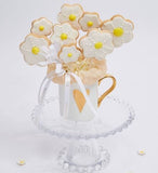 Bouquet Of Flower Shaped Cookies, In Gift Mug On A White Background