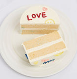 Cream Layer Cake On A White Background