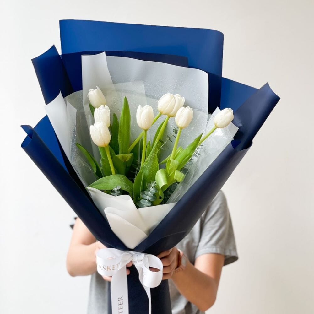 White tulips bouquet