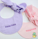 Saliva Towel With Bow Purple And Pink For Newborns