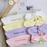 Saliva Towel With Bow In White, Yellow, Purple And Pink for newborns Gift Box Set