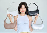 luxury fashion leather bags, Vegan Leather Lady Bag In Black, White, Taupe brown & Metallic Silver