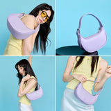 luxury fashion leather bag, Vegan Leather Lady Bag In Purple